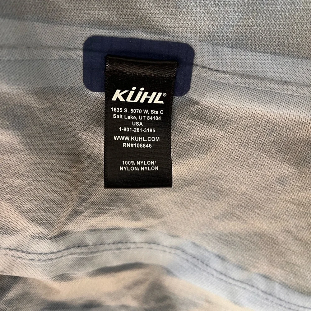 KUHL Jetstream Lightweight Trench Women’s Medium Navy Blue Hooded Rain Jacket - Picture 9 of 12